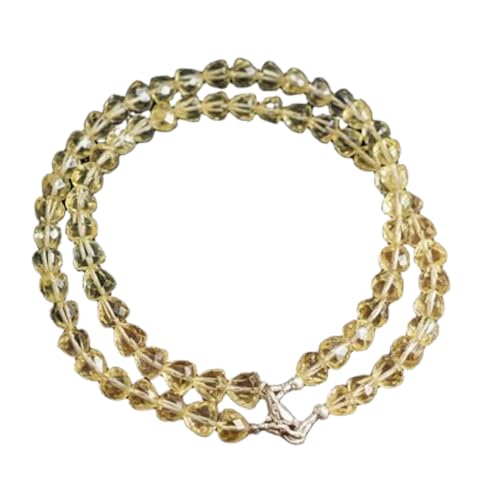 Collier perles citrine naturelle dorée accessoire de cou cristal 43cm