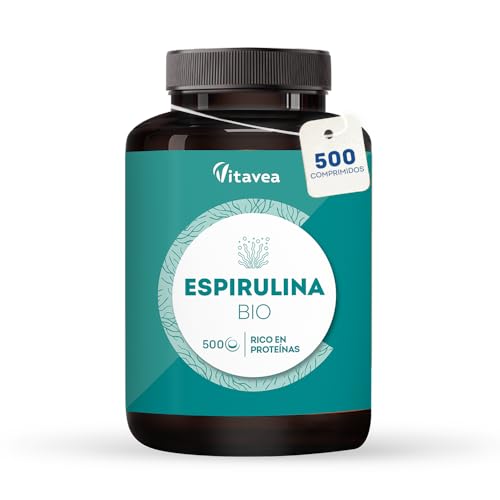 Súper Espirulina BIO - 1500 mg - 500 comprimidos - sin excipientes - Inmunidad, Fatiga, saciante, detox - Rica en Proteínas - Vegana - Vitavea