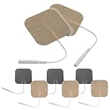NUOBESTY 8 Stück Selbstklebende Massage Pads aus Atmungsaktivem Vliesstoff 5X5cm Hautfreundlich für Rücken Nacken Gelenke Wiederverwendbare Ems Elektroden Patches