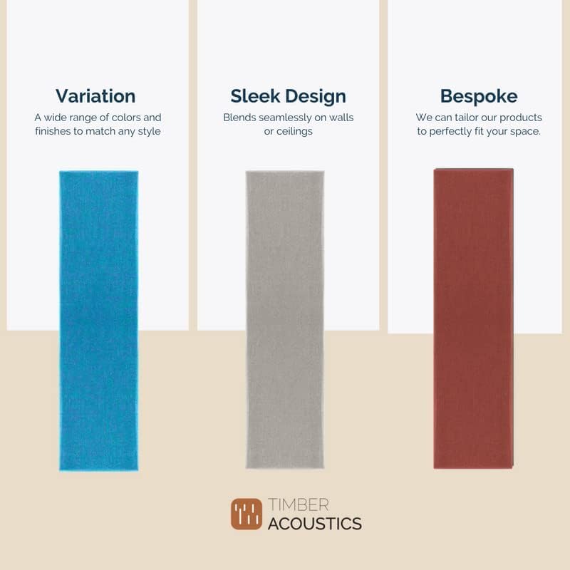 Image of Timber Acoustics | X14 Control Absorption Panels | Rockwool | German Pine | Room Acoustics & Soundproofing | 1' x 4' x 3 inch [Set of 3] NRC > 0.90 (Orange)