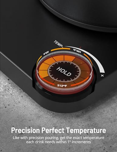 Image of Gooseneck Electric Kettle, Paris Rhone Electric Kettle with 4 Variable Presets, ±1℉ Temperature Control & LED Real-time Temperature Display, Stainless Steel Inner, 24H Keep Warm for Coffee, Tea, 0.9L