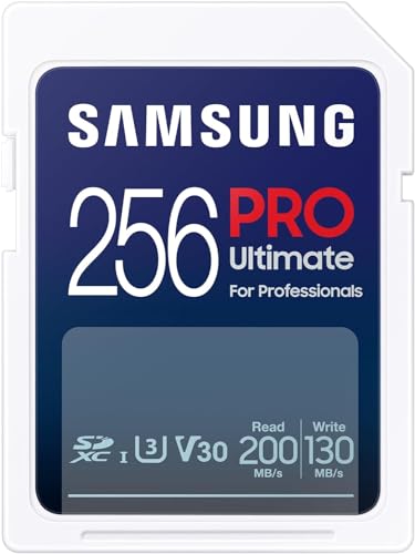 Image of SAMSUNG PRO Ultimate Full Size 256GB SDXC Memory Card, Up to 200 MB /s, 4K UHD, UHS-I, C10, U3, V30, A2, for DSLR, Mirrorless Cameras, PCs, MB-SY256S /AM