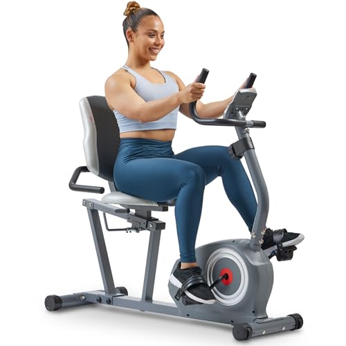 Sunny Health & Fitness Cyclette Orizzontale Magnetica Smart Essentials