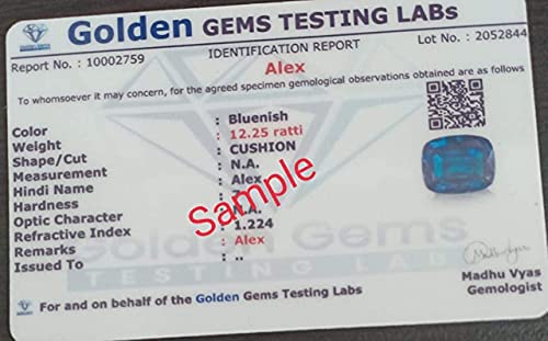 9,25 Ratti 8,50 karata AA + jakość genialny połysk i efekt zmieniający kolor aleksander aleksandryt kamień oryginalny certyfikowany-B0B7NZ16MRNAMZ