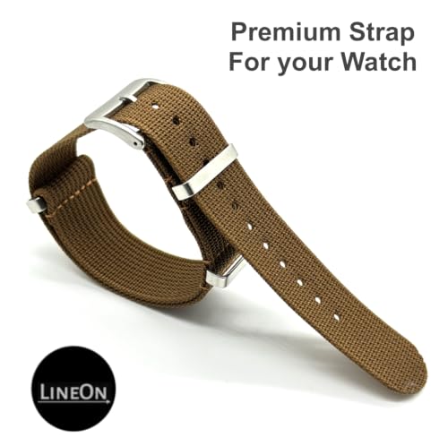 Image of Lineon 20mm & 22mm Stainless Steel 304 Buckle & loop Nylon Vintage Style NATO Watch Strap ONE WAY NATO Nylon STRAP Imported Quality With Pins and Pin Remover Tool (Include)