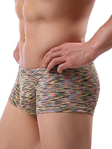 Ikingsky Men's Stretch Boxer Briefs Underwear Sexy Low Rise Men Pouch Boxer Shorts (Medium, 6 Pack) #TOP6