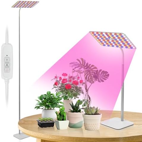 Best Light for Cactus Indoors That Will Transform Your Plant Care 5 BESTVA 18W Grow Lights for Indoor Plants with Stand, Full Spectrum LED Plant Light for Indoor Plants,12-59 Inches Height Adjustable Growing Lamp with Auto On/Off Timer 4H/8H/12H, 4 Dimmable Brightnes