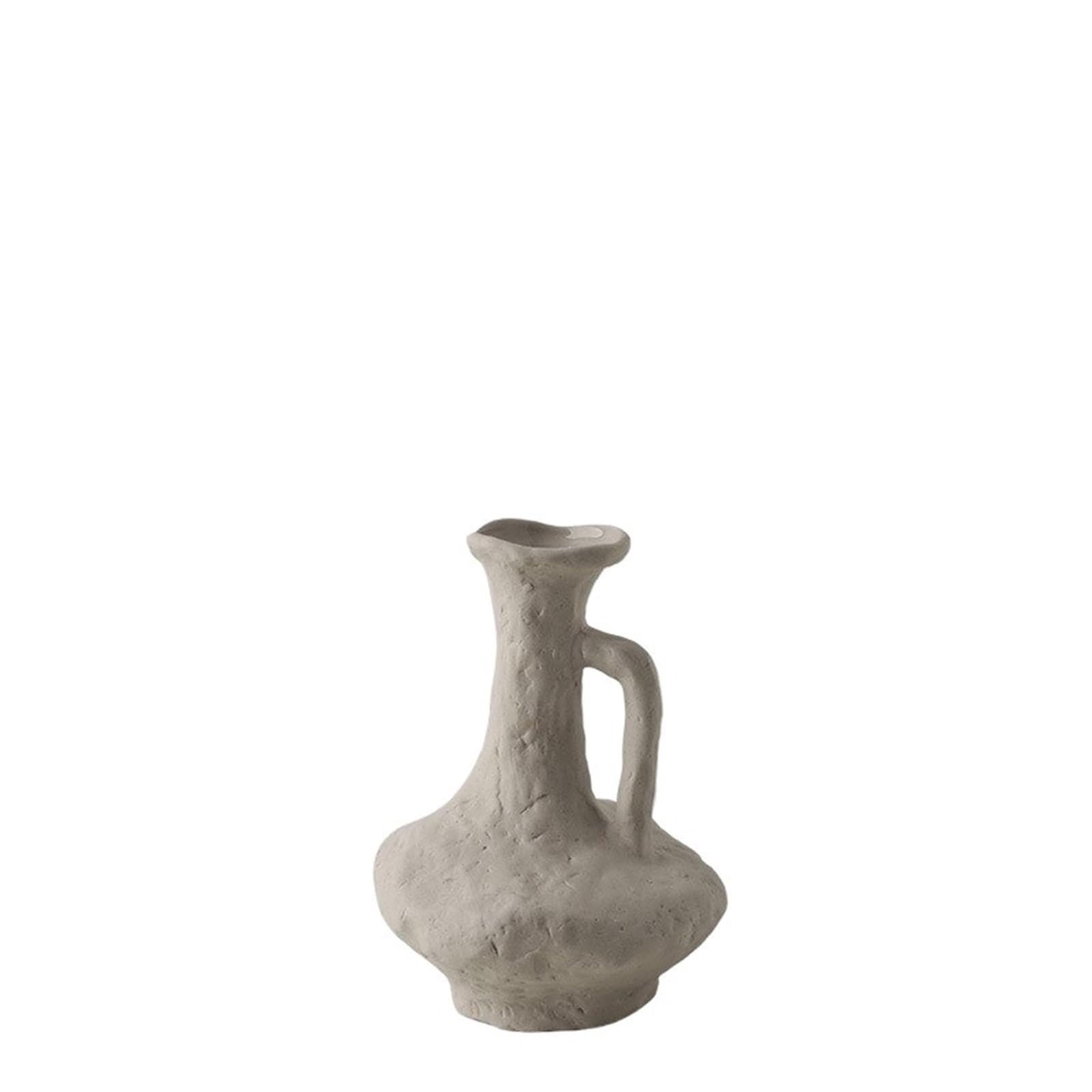 Geometric Vase Hydroponics Simple Flower Pot, Ceramic White Vases, Table Accessories, Bathroom Aesthetic Room Decoration(Style05)