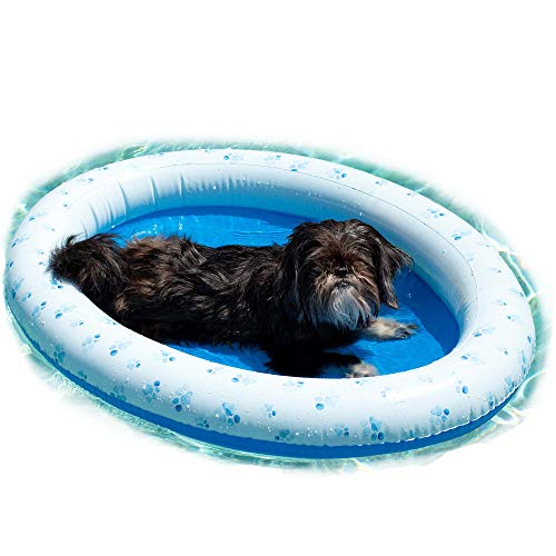 Poolcandy Inflatable Pet Float - Swimming Pool Raft & Float for Small Dogs - Inflatable Pet Paddle Doggy Pool Float - Small (0-30 lbs)