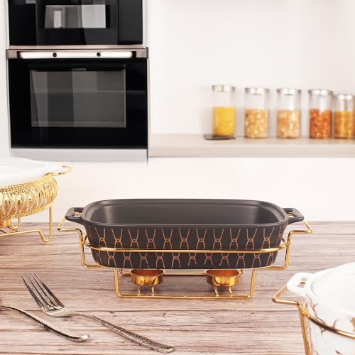 Jinsongdafa 016 Ceramic Casserole Dish With Glass Lid And Rack, 1.3 Quart Serving Soup Tureen,Chafing Dish thumb #5