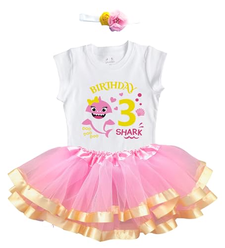 Luke and Lulu Shark Birthday Outfit Girl Collection - 3rd Birthday Girl