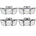 STASUN 4 Pack LED Flood Lights Outdoor(Random Colors), 300W 30000lm 6000K Daylight White IP66 Waterproof, Commercial Parking Lot Lights, 3 Heads for Yard Street Stadium Outdoor Area Floodlight