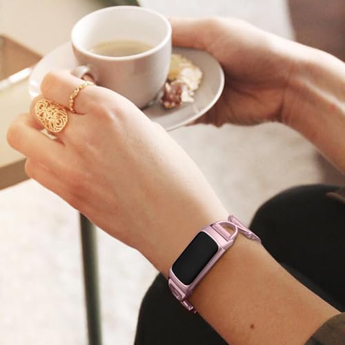 JKD Cute Bands Compatible with Fitbit Charge 6/Charge 5 Band Women Men, Soft Milanese Metal Solo Loop Wiristbands Replacement Bands for Fitbit Charge 5/Charge 6 Fitness Tracker Accessory, Royalgold by JKD - Image 7