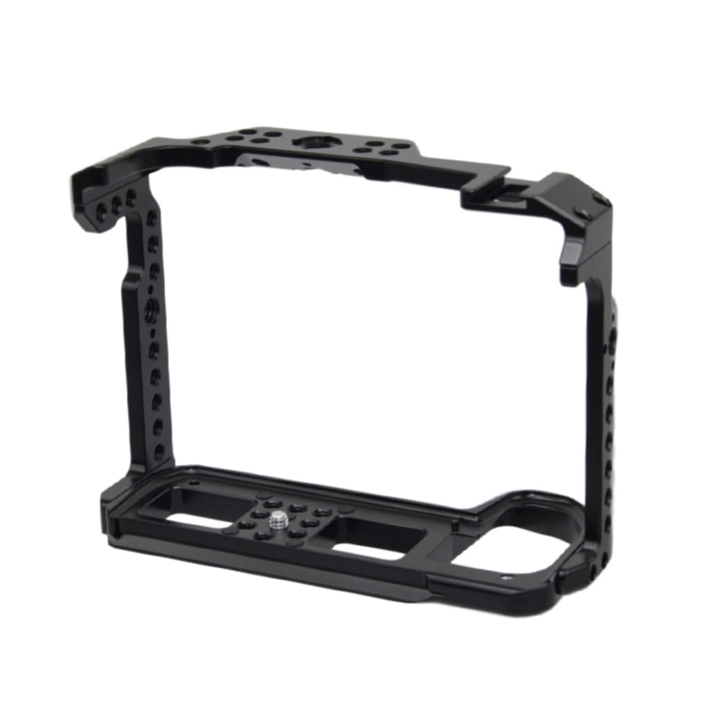 Elnwnnkc Camera Cage with 1/4 3/8 Threaded Holes Multiple Cold Shoe Mounts for S1H S1R Camera Accessory