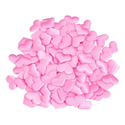 GOOHOCHY 100 Pétalos Artificiales de Esponja en Forma de Corazón Rosa para Decoración de Bodas y Fiestas, Material Esponja y Tela, Crea Ambiente Romántico