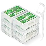 Hilo Dental 300 Piezas, Palillos de Hilo Dental Plástico, Hilo Dental con Palillo de Dientes para Interdental Oral Limpieza Dental- Floss Sticks Palillo de Dientes Agarre Ergonómico- 50pcs / Caja* 6