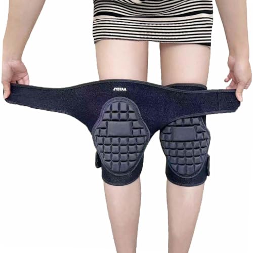JYBTAA Adjustable Cleaning Knee Pads, Lightweight Foam Kneepads for Gardening Flooring Planting Landscaping Working Washing, Waterproof Slip-on Knee Pad with Soft Straps for Men/Women, Black L