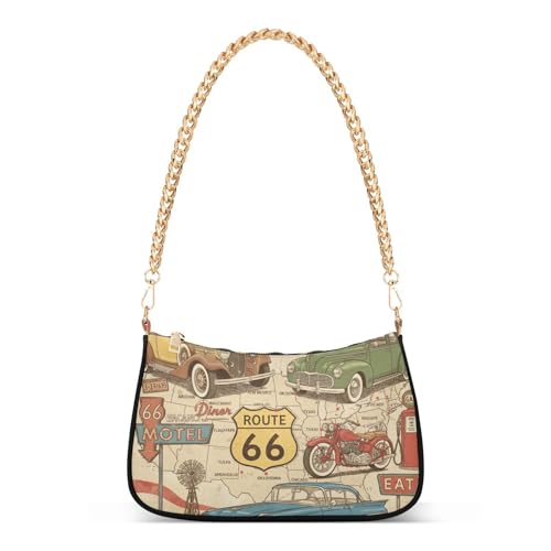 Retro Route 66 Bolsos bandolera para mujer miniatura 1