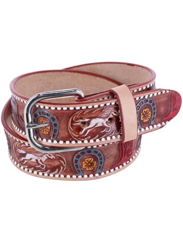 CTM Boys Cowboy Print Embossed Belt3