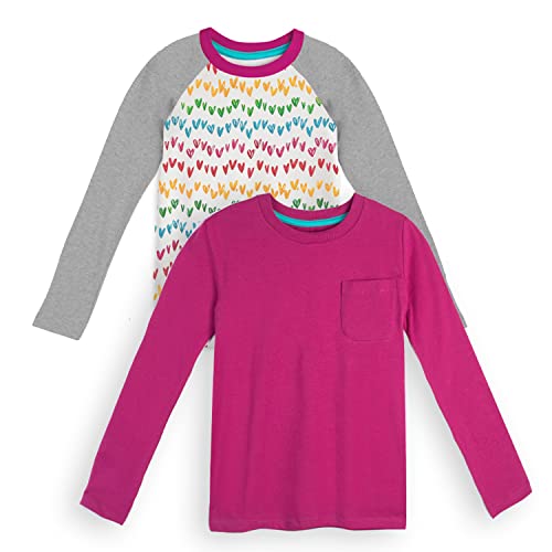 Image of Mightly Boys and Girls' Long Sleeve Raglan Shirt | Organic Cotton, Colorful Casual Stylish Clothes, Soft&Fresh Crew Neck Tee