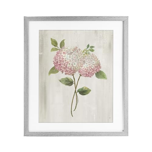 Impression d'hortensia rose vintage facile à accrocher pour habiller un mur vide