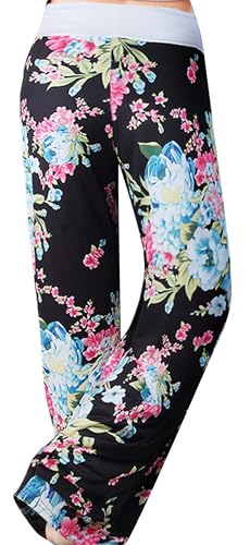 Image of Women Pajama Pants Comfy Lounge Wide Leg Casual Stretch Palazzo Drawstring Pj Bottoms Pants S-3XL
