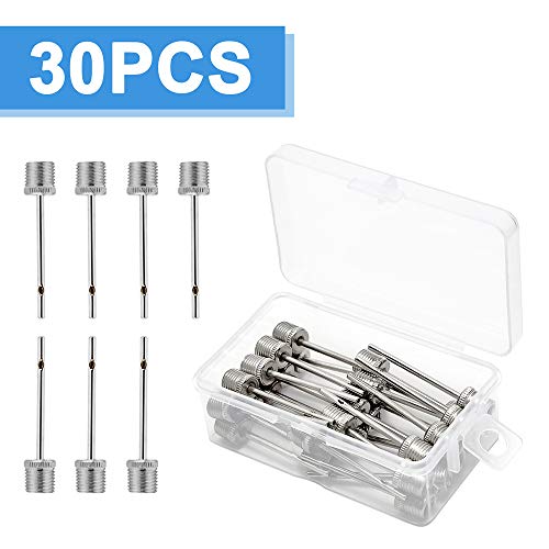 ZZYI 30 Pieces Ball Pump Needle, Premium Air Pump Needle for Balls, Inflate Needles for Ball with Storage Box