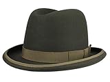 Eingefasste Krempe Mayser Homburger Filzhut aus Haarfilz - Dunkelbraun (3012) - 54,5 cm (54)
