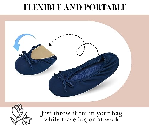 Image of Keyela Women's Ballerina Slippers,Non-Slip Bedroom Slippers Socks | Soft fuzzy slipper socks for ladies Indoor home slippers Cozy sock slippers Ballet Slippers