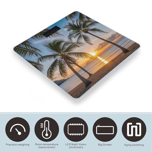 Balanza Digital de Baño Sunset Palm Tree con Plataforma Amplia miniatura 3