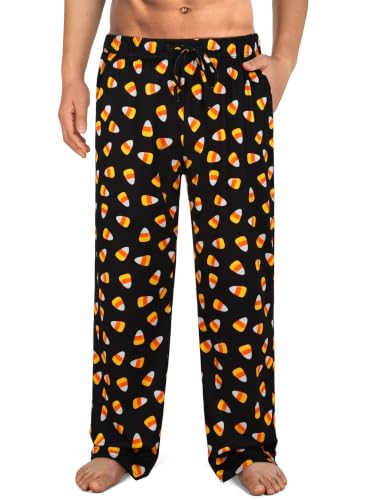 Mens Halloween Pajama Pants,Novelty Funny Soft Pj Sleep Lounge Bottoms with Pockets & Drawstring