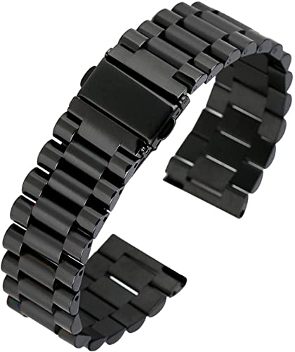 Bracelet de montre en acier inoxydable pliante de 20mm et 22mm avec barrettes à ressort incluses