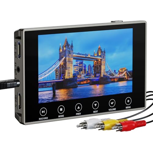 DigitPro VHS to Digital Converter 3.0, 5' Large Screen Video to Digital Converter, 4K HD Convert VCR HI8 8MM Tapes VHS Player DVD Camcorder Mini DV Cassette Tape Analog to Digital