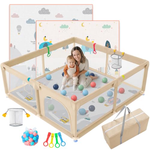 JUPPLIES Box Bambini 120x120 cm + Tappetino + 50 Palline + Borsa di Trasporto...