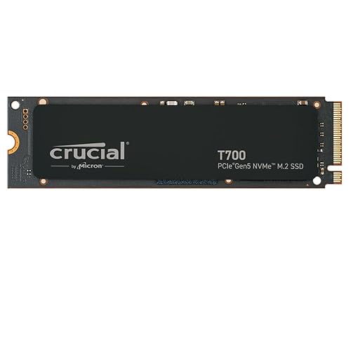 Crucial T700 4TB SSD PCIe Gen5 NVMe M.2 Internal Gaming SSD, Up to 12,400MB/s, Microsoft DirectStorage, PCIe 4.0 Backwards Compatible, Solid State Drive - CT4000T700SSD3 - 4TB - T700 (up to 12,400MB/s)