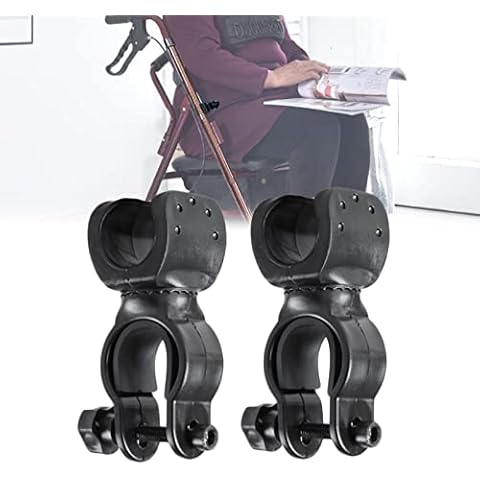 CHOYTONG Universal Walker Cane Holder for Wheelchair, Rollator Crutches Stick Accessories for Elderly Disabled, 1" ID, 2 PCS Cover