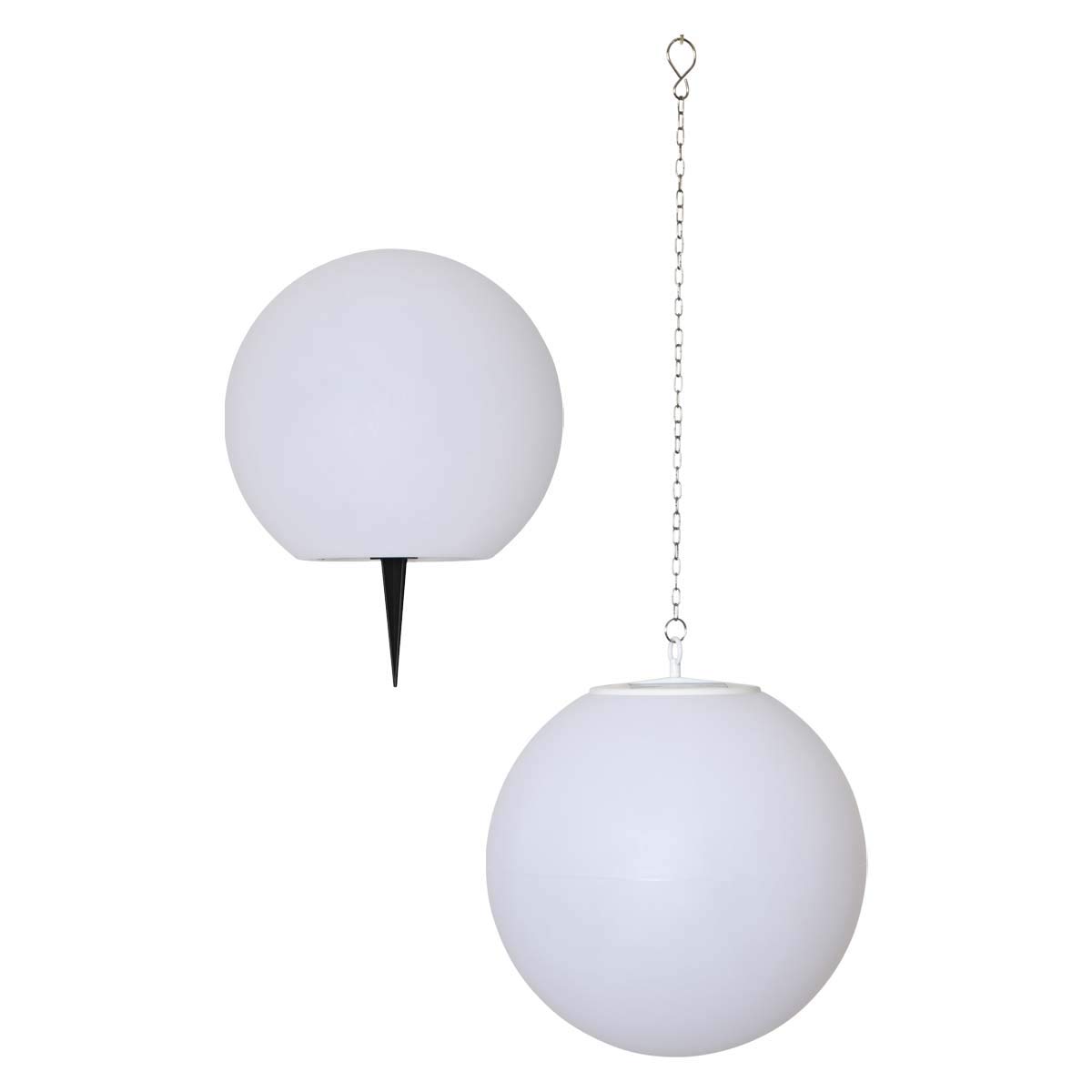 Juego de 2 bolas solares GLOBY con colgador, diámetro 2530cm, Lámparas LED blanco cálido