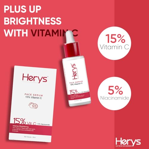 Image of Herys 15% Vitamin C Serum for Glowing Skin | for Oily, Dry & Combination Skin | Reduce Pigmentation & Dark Spot | Non-Irritating, Hydrating & Soothing | Face Serum for Men & Women | 30ml
