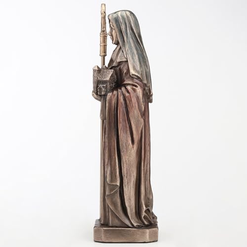 Estatua Saint Brigid de Kildare 6.5 in Resina y Bronce miniatura 6