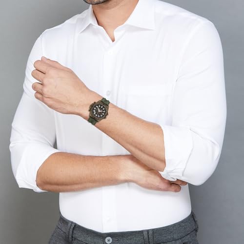 Image of Police Brown Dial Multifunction Leather Strap Watch for Men
