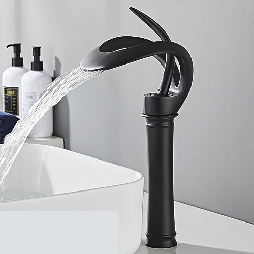 Robinet de lavabo cascade or brossé et blanc style moderne - 2
