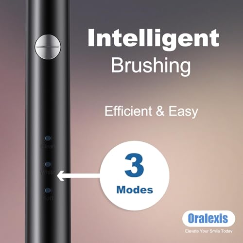 Image of Electric Toothbrush for Adults with 8 Brush Heads and Tongue Scraper, 2 Minute Smart Timer, One Fast Charge Last 120 Days, 40000 VPM Deep Clean, Sonic Travel Toothbrush - Black