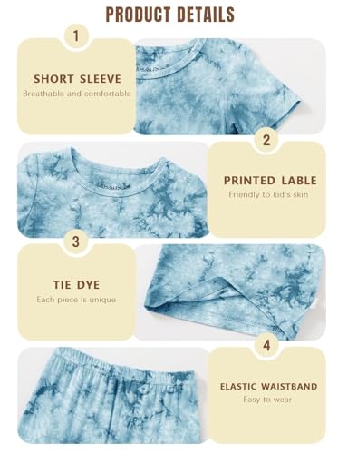 Image of Jimonda Boys Girls Bamboo Rayon Pajamas Set Kids Sleepwear