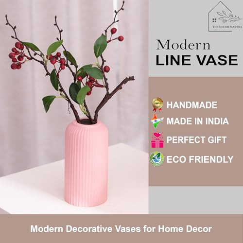 Image of Modern Decorative Vases for Home Decor | Centerpieces | Kitchen | Office or Living Room with Unique Quality for Home Decor Center Table, Flowers Pot (Small Vase, 6 Inch Pink)