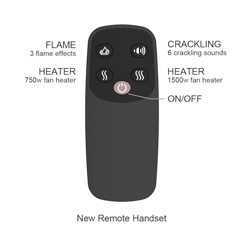 Image of PuraFlame Western Electric Fireplace Insert with Fire Crackling Sound, Remote Control, 750 /1500W, Black, 22 53 /64 Inches Wide, 20 3 /64 Inches High