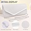 TOFBS Sac a Main Femme Soirée Pochette Brillant Élégant Enveloppe Clutches Bandoulière en Paillettes avec Chaîne pour Mariage Fête Voyage (Argent) #2