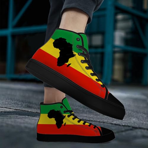 Rasta High Top Canvas Shoes for Men Women Reggae High Top Sneakers Lace Up Casual Shoes Gifts for Dad Mom2