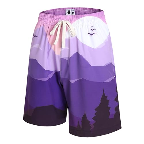 DEHANER Swim Trunks for Men Quick Dry Board Shorts with Zip Pockets Bathing Suits Beach Swimwear