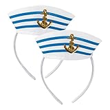 2 StüCk MatrosenmüTze, Damen KostüM Fasching, Haarreif, Matrose, Seemann, Seefahrer, Marine, Accessoire, Haarreif, Kopfbedeckung, KostüM, Mottoparty, Karneval