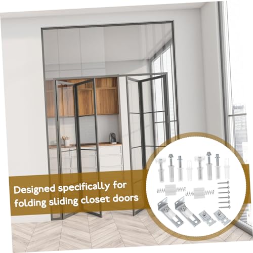 GANAZONO kit de herrajes para puerta de clóset bifold, piezas para reparación e instalación miniatura 7
